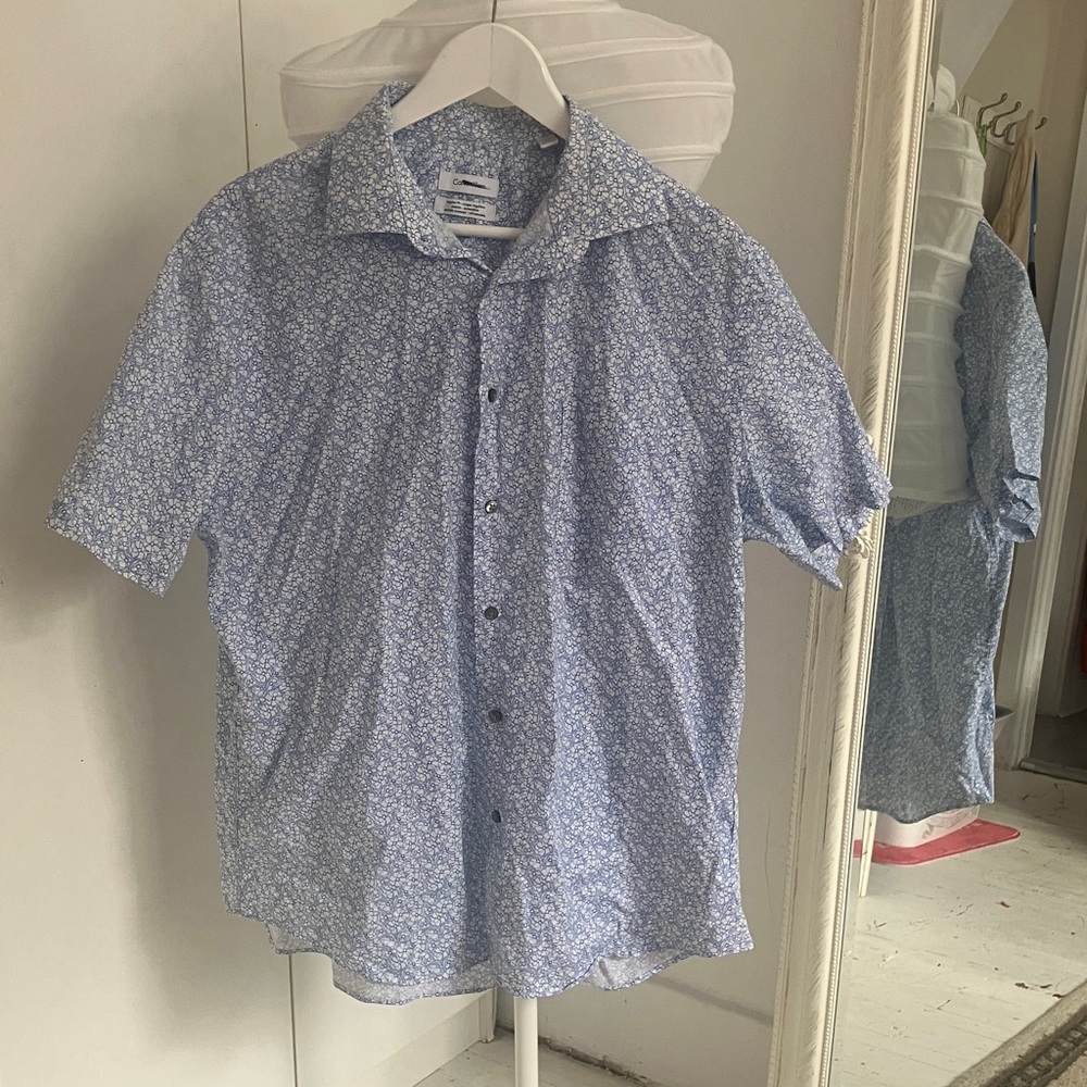 Calvin Klein Light Blue Patterned Shirt